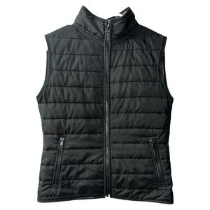 Cocot Sport Black Quilted Puffer Vest Lightweight Zip Front Size 36-38 Womens S